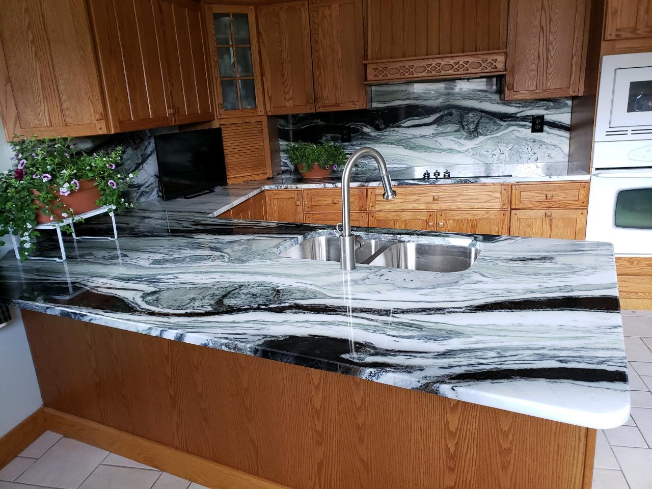custom marble kitchen countertop